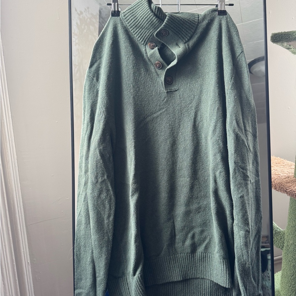 Green Button-Up Sweater